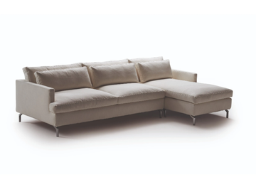DAVE - 3 seater fabric sofa bed with chaise longue by Milano Bedding - view 2